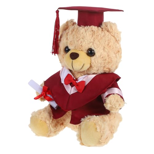 KICHOUSE Abschlussbär Gegenwart Plüschbär Mit Kappe Quasten Set Abschlussgefüllte Bär Spielzeug Plüsch Abschlussbär Dolls Für Die Abschlussschule Rot KICHOUSE Abschlussbär Gegenwart Plüschbär Mit Kappe Quasten Set Abschlussgefüllte Bär Spielzeug Plüsch Abschlussbär Dolls Für Die Abschlussschule Rot von KICHOUSE