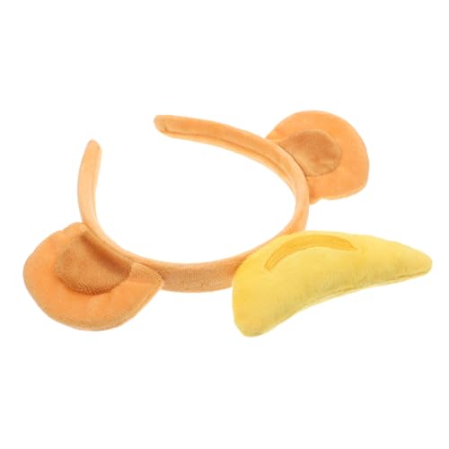 KICHOUSE Affenohren Stirnband camoing tierhaarreifen karnevalskostüme haarschmuck Kostümzubehör Geburtstagsfeier Haarband Cosplay-Stirnbänder Affen-Kopfbedeckung Plüsch Brown von KICHOUSE