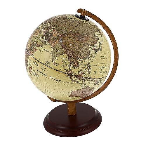 KICHOUSE Antike Globusunterrichtshilfen Globen der Erde Weltkugel- Erdkugeldekor Kugeln Dekorationen Schreibtischglobus fürs Büro Globe Ornament Globe Decor Holz Khaki von KICHOUSE