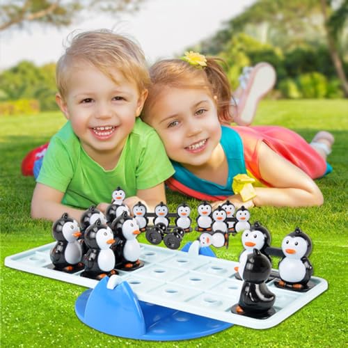 KICHOUSE Balance Pinguin Wippe Interaktives Eltern Junge Mädchen Gleichgewichtsspiel für Kleinkinder Fördert Kreativität und Motorische Fähigkeiten Sicher und Langlebig von KICHOUSE