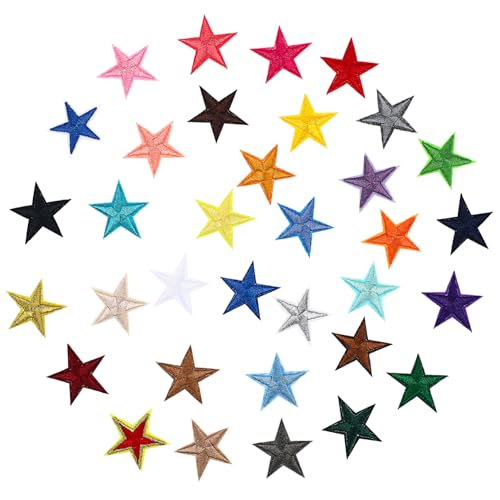 KICHOUSE Bestickte Bügelbilder Sterne Farben Polyester Applikationen Aufbügler Patches für Kleidung Rucksäcke DIY Basteln Langlebig Robust Vielseitig KICHOUSE Bestickte Bügelbilder Sterne Farben Polyester Applikationen Aufbügler Patches für Kleidung Rucksäcke DIY Basteln Langlebig Robust Vielseitig von KICHOUSE