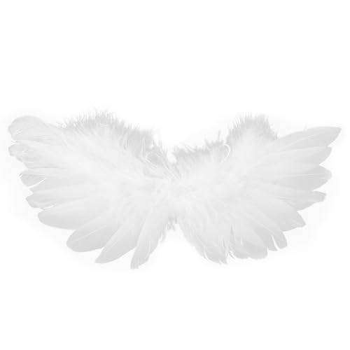 KICHOUSE Bjd Engel Flügel Weiße Federflügel für Kostüme für Halloween Weihnachten und Cosplay Events Leicht und Komfortabel für Puppendekoration von KICHOUSE