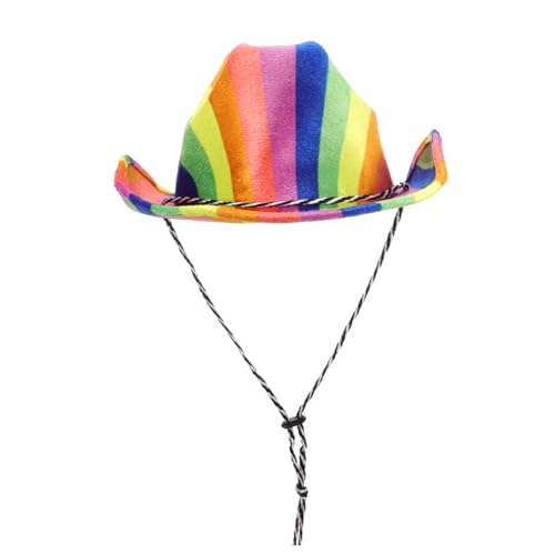 KICHOUSE Bunter Cowboyhut mit Einzigartigen Drucken für Kostüme für Partys Cosplay und Bühnenauftritte Farbenfrohes Accessoire für Damen und Herren von KICHOUSE