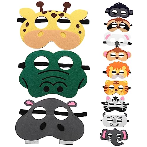 KICHOUSE Halloween-party-masken Für Jungen Und Mädchen 12-teiliges Filz-tiermasken-set Zartes Party-zubehör Cosplay-maske Maskenball-maske Für Jungen Und Mädchen von KICHOUSE