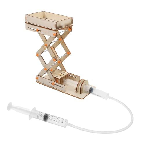 KICHOUSE DIY Hydraulische Hebebühne für Pädagogisches Experimentierkit aus Holz Fördert Kreativität Wissenschaftliches Verständnis für Spannende Projekte Experimente von KICHOUSE