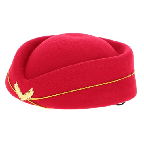 KICHOUSE Damen Airline Stewardess Baskenmütze Formeller Uniformhut Für Flugbegleiterinnen Cosplay Und Bühnenauftritte Stilvolle Kopfbedeckung Kostümzubehör Für Elegante von KICHOUSE