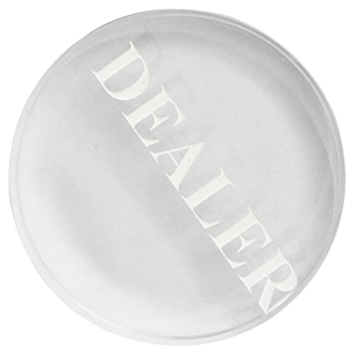 KICHOUSE Dealer-Poker Händler Karte Automatisch Poker-blind-Buttons Spieler Luxusknopf Pokerspiel Dealer-chip Kleiner Dealer-Button Münzaufstellungskoffer Transparent Kristall von KICHOUSE