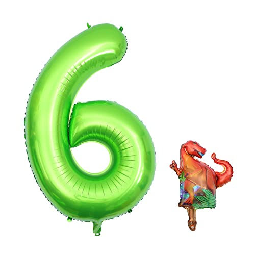 KICHOUSE Geburtstagsballon-set Mit Zahlenballons Dinosaurier-thema Aluminiumfolie Dekorative Party-vorräte von KICHOUSE