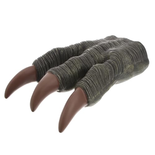 KICHOUSE Dinosaurier Pfotenspielhandschuhe mit Krallen Realistisches Velociraptor Kostümzubehör für Cosplay und Themenpartys Graue Hand mit Roten Nägeln Sicherer von KICHOUSE