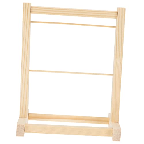 KICHOUSE Doppelschicht Wäscheständer Aus Holz Für Puppenbekleidung Miniatur Kleiderbügel Zur Organisation Von Spielzeugkleidung Für Puppen Bis Leicht Und Stabil von KICHOUSE