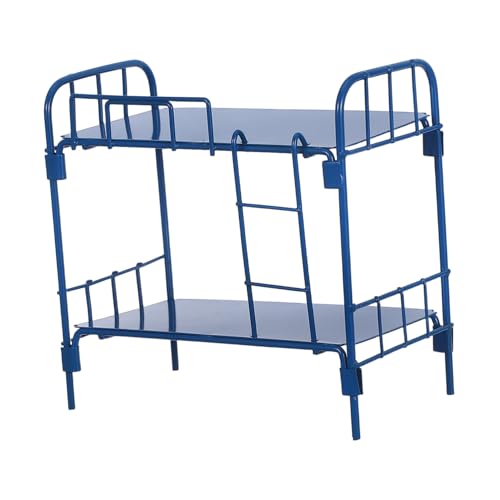 KICHOUSE Doppelstockbett mit Leiter für Puppen und Kreatives Spiel Blaues Schlafzimmermöbel für Puppen Kompatibel mit Puppenhaus Zubehör von KICHOUSE