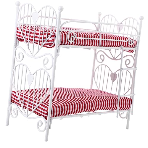 KICHOUSE Etagenbett Modell für Puppenhaus Dekoratives Hausaccessoire für Schlafzimmer im Puppenhaus Klassisches Design Exquisite Proportionen Ergänzung von KICHOUSE