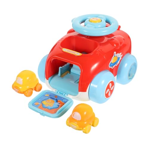 KICHOUSE Fahrzeugspielzeug für Kleinkinder Cartoon Auto mit Leuchtenden Farben Handbetrieben und Leicht Tragbar für Junge Mädchen und Kleinkinder Fördert die Motorischen Fähigkeiten von KICHOUSE