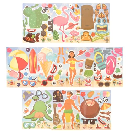 KICHOUSE 10 Blatt Hawaii-Stil-Aufkleber Strand-Aufkleber-Set Für Koffer Gepäck Laptop Wasserflasche Dekoration Zufälliger Stil von KICHOUSE
