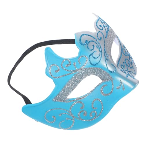 KICHOUSE Halbgesichts masquerade maske Silber blau Elegante Cosplay Party Maske für Halloween und Karneval Vielseitiges Kostüm accessoire für Damen und Herren Leichtes von KICHOUSE