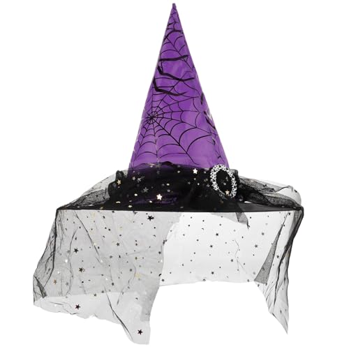 KICHOUSE Halloween Hexenhut Damen Breiter Rand Zulaufend Flexibler Partyhut für Kostüm Cosplay Foto Requisit Geeignet für Halloween Themen und Kostümpartys KICHOUSE Halloween Hexenhut Damen Breiter Rand Zulaufend Flexibler Partyhut für Kostüm Cosplay Foto Requisit Geeignet für Halloween Themen und Kostümpartys von KICHOUSE