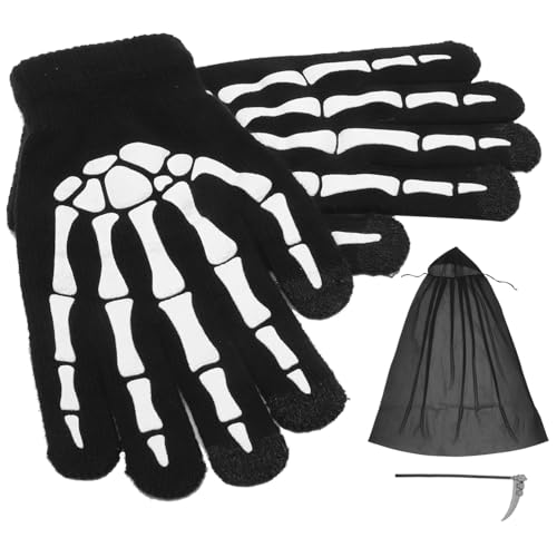 KICHOUSE Halloween-Party Cape Handschuhe Set Erwachsene Kostüm Zubehör für Tod Cosplay von KICHOUSE