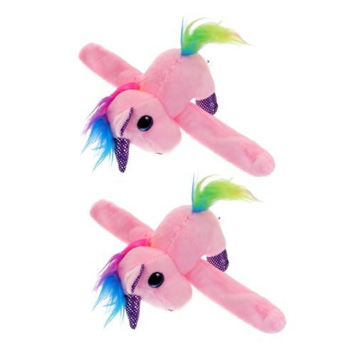 KICHOUSE Handgelenkmanschetten Leichte für Osterkörbchen Partygeschenke Stofftier Plüsch Kinderarmbänder Bands Flauschige Pelzige Cartoon Armbänder Hugger Slap Einhorn Druckknopf von KICHOUSE