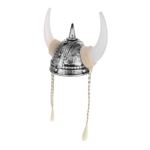 KICHOUSE Helm mit Hörnern Antiker Römischer Kopfschmuck für Herren für Kostümpartys Karneval und Halloween mit Aufwendigen Zöpfen und Robustem Design von KICHOUSE