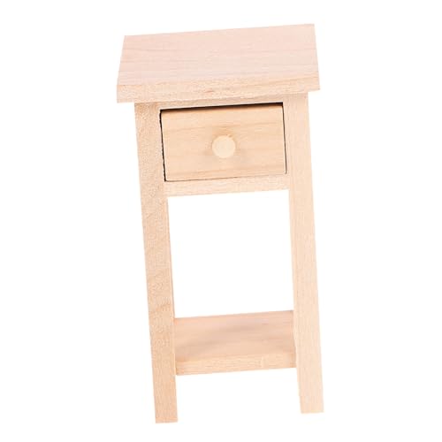 KICHOUSE Holz Miniatur Beistelltisch Mini Holz Display Nachttisch Miniatur Für Puppenhaus von KICHOUSE
