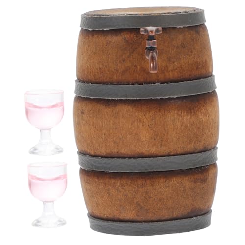KICHOUSE Set mit Miniatur-Weinfässern Bierfässern für das Puppenhaus realistischen Holzfässern mit Wasserhahn für dekoratives Zubehör KICHOUSE Set mit Miniatur-Weinfässern Bierfässern für das Puppenhaus realistischen Holzfässern mit Wasserhahn für dekoratives Zubehör von KICHOUSE
