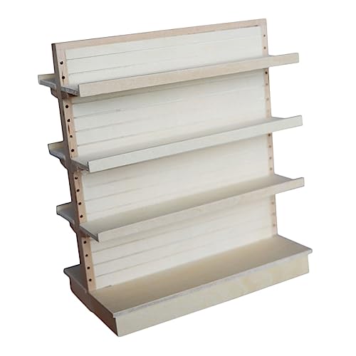 KICHOUSE Holzornamente Mini-Bibliotheks-Bücherregal Mini-Supermarktregale Zubehör für Puppenhäuser aus Holz Mini -Lebensmittelgeschäft Puppenstubenregal Minature Dinge von KICHOUSE