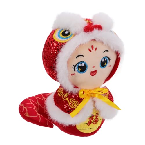 KICHOUSE Jahr der Schlange Plüschfigur Rotes Stofftier Glücksbringer Chinesisches Neujahrsdekor Frühlingsfest Maskottchen Kuscheltier Festliche Wohnaccessoires von KICHOUSE