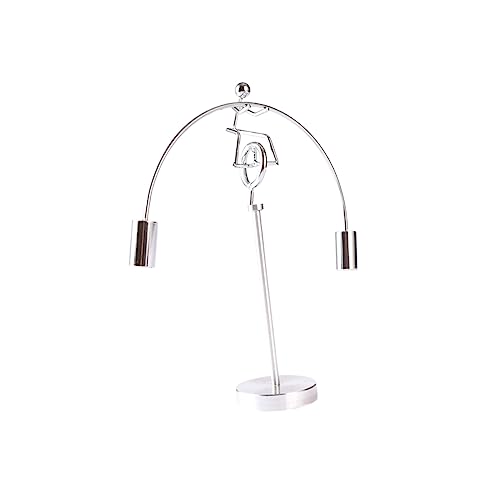 KICHOUSE Kleiner Gewichtheber Mann Becher Mann Becher Ornament Becher Einrad Mann Heimdekor Ornament Ornamentaler Einrad Mann Schreibtisch Ornament Balance Zylinder Silber von KICHOUSE