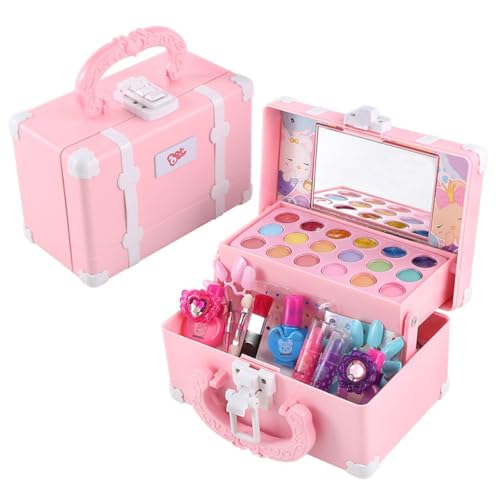 KICHOUSE Kosmetikspielzeug Set für Prinzessinnen Make Up mit Lippenstift und Handtasche Geeignet für Kindergartenaufführungen und Kreative Rollenspiele Wasserlöslich und Hautfreundlich von KICHOUSE