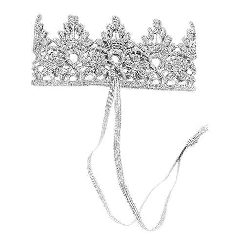 KICHOUSE Krone Stirnband für Spitzenstirnbänder Hauben für Babys Kleinkindkrone Kronstirnband Babykrone Geburtstagsstirnband für Mädchen Säuglingsstirnbänder Stoff Silber KICHOUSE Krone Stirnband für Spitzenstirnbänder Hauben für Babys Kleinkindkrone Kronstirnband Babykrone Geburtstagsstirnband für Mädchen Säuglingsstirnbänder Stoff Silber von KICHOUSE