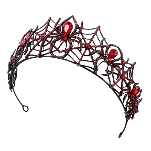 KICHOUSE Kronen Haarschmuck Kopfschmuck Für Frauen Vintage Krone Halloween Spinnennetz Haarbänder Spinnen Tiara Haarschmuck Spinnennetz Haarreifen Geburtstagskronen Für Frauen von KICHOUSE