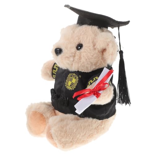 KICHOUSE Kuscheltiere Abschluss Bär mit Doktorhut Stoffpuppe für Abschlussfeier Süßes für Graduierung und Dekoration Verarbeitet Vielseitig Einsetzbar von KICHOUSE