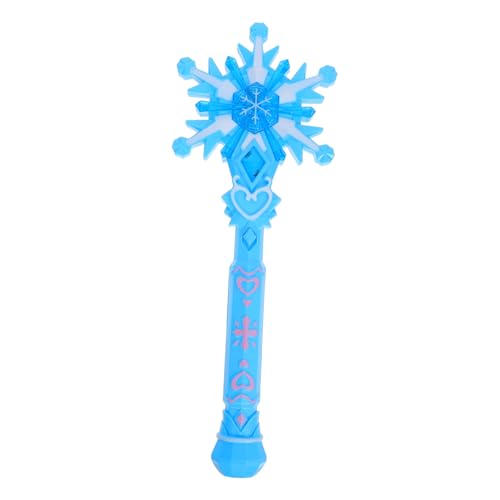 KICHOUSE Leuchtender Schneeflocken zauberstab mit Drehbarer LED Spitze Interaktiver Feenstab für Blaues Licht Motorische für Halloween Geburtstags Weihnachtsfeiern von KICHOUSE