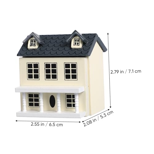 KICHOUSE Maßstab Holz Miniaturmöbel Kleines Dekoratives Puppenhaus Ornament Handgefertigt Niedliche Mini Villa für Schreibtisch und Regal Farbton von KICHOUSE