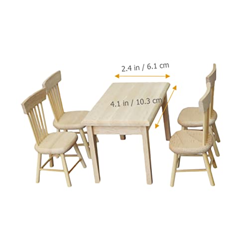 KICHOUSE Maßstab Holz Miniaturtisch und Stühle Puppenhaus Dekoration Sichere Geruchsfreie Miniaturmöbel für Sammler für Puppenhaus Zubehör KICHOUSE Maßstab Holz Miniaturtisch und Stühle Puppenhaus Dekoration Sichere Geruchsfreie Miniaturmöbel für Sammler für Puppenhaus Zubehör von KICHOUSE