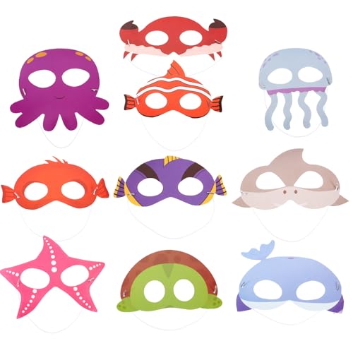 KICHOUSE Meeresbewohner Party Meerestiermaske Kostüm Lustige Tiermaske Masken für Versorgung Dem Oktopus für Meer Geburtstagsparty Cosplay Verkleidung Meeres unter Meerestiermasken von KICHOUSE