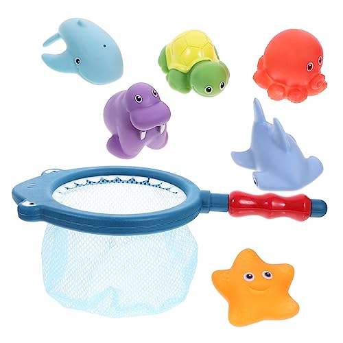 KICHOUSE Meeresbewohner Wasserfischernetz mit Kinder Spielset Badespielzeug Angeln Spritzspielzeug Schwimmende Badezimmerspielzeug Schwimmspielzeug Poolspiele zum Wasserbad Badewanne KICHOUSE Meeresbewohner Wasserfischernetz mit Kinder Spielset Badespielzeug Angeln Spritzspielzeug Schwimmende Badezimmerspielzeug Schwimmspielzeug Poolspiele zum Wasserbad Badewanne von KICHOUSE
