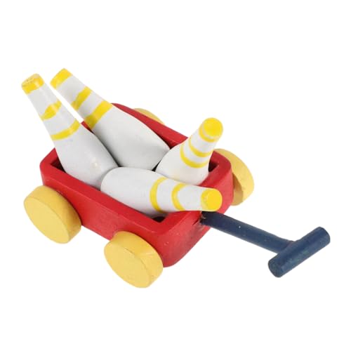 KICHOUSE Mini Bowlingwagen aus Holz für Puppenhaus Tragbares mit Modellen für Indoor und Outdoor Aktivitäten Fördert Koordination und Geschicklichkeit KICHOUSE Mini Bowlingwagen aus Holz für Puppenhaus Tragbares mit Modellen für Indoor und Outdoor Aktivitäten Fördert Koordination und Geschicklichkeit von KICHOUSE