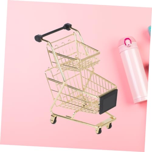 KICHOUSE Mini Einkaufswagen Trolley aus Legiertem mit Elektroplattierung Doppelschichtig Realistischem Design Sicher ohne Scharfe Kanten Fördert Rollenspiel und Farberkennung bei Kindern KICHOUSE Mini Einkaufswagen Trolley aus Legiertem mit Elektroplattierung Doppelschichtig Realistischem Design Sicher ohne Scharfe Kanten Fördert Rollenspiel und Farberkennung bei Kindern von KICHOUSE