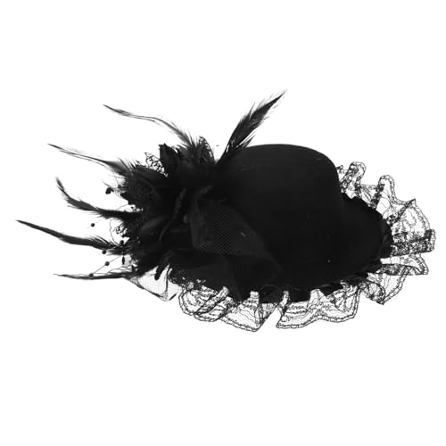 KICHOUSE Mini Fascinator Hut Haarklammer Damen Schwarz mit Draht Kleiner Steampunk Mini Hut Clip für Tea Party Geburtstag Tanz und Kostüm Leichter Mützenschmuck für Festliche Anlässe KICHOUSE Mini Fascinator Hut Haarklammer Damen Schwarz mit Draht Kleiner Steampunk Mini Hut Clip für Tea Party Geburtstag Tanz und Kostüm Leichter Mützenschmuck für Festliche Anlässe von KICHOUSE