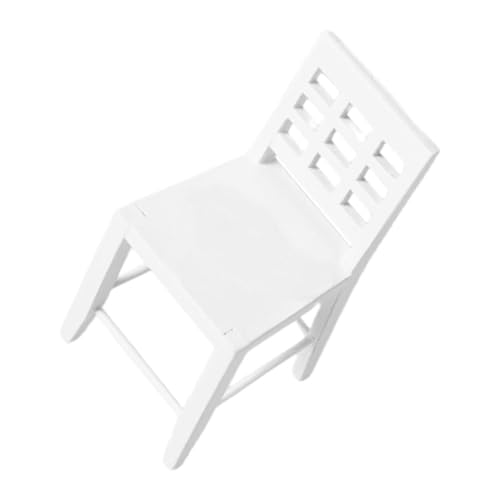KICHOUSE Mini Holzstuhl für Puppenhaus Weißes Miniaturmöbel für Kreative Dekoration und Szenen für Schlafzimmer Miniaturspielzeug oder Stilvolles Accessoire von KICHOUSE