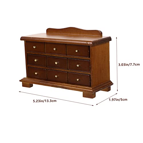 KICHOUSE Miniatur Holz Aufbewahrungsschrank Modell Vintage DIY Puppenhaus Möbel Fächer Mini Holzschrank für Puppenhaus Schlafzimmer Dekoration Robustes Holz Naturfarbend Kinderfreundlich von KICHOUSE