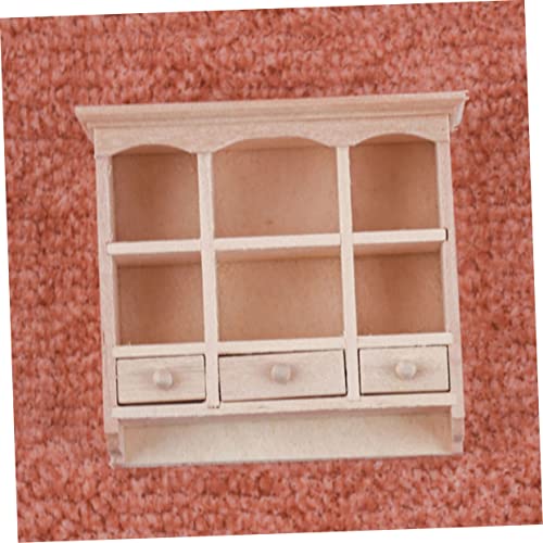 KICHOUSE Miniatur Holz Wandschrank Puppenhaus Stabile Geruchsfreie Holzfigur Langlebiges Solides Ornament für Puppenhaus Zubehör und DIY Bastelbedarf von KICHOUSE