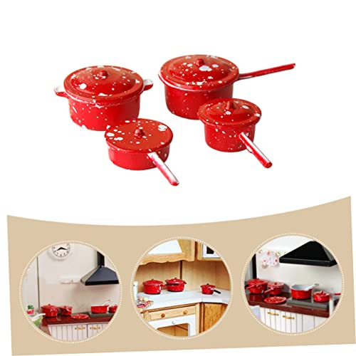 KICHOUSE Miniatur Küchenzubehör Teiliges Rotes Emaille Kochgeschirr für Puppenhaus Realistische Mini Töpfe Kochgeschirr Zubehör Deko und Lernspielzeug KICHOUSE Miniatur Küchenzubehör Teiliges Rotes Emaille Kochgeschirr für Puppenhaus Realistische Mini Töpfe Kochgeschirr Zubehör Deko und Lernspielzeug von KICHOUSE