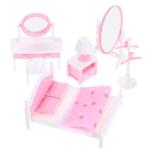 KICHOUSE Miniatur Möbel Set für Puppenhaus Schlafzimmer Teiliges Set Farbenfrohes und Elegantes Design zur Dekoration von Spielzeughäusern Perfektes für Familie und Freunde von KICHOUSE