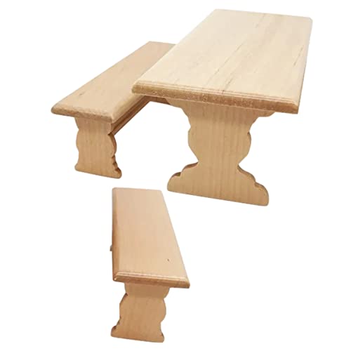 KICHOUSE Miniatur Möbelmodell Puppenhaus Möbel Winzige Miniaturtisch Bank Mikrolandschaftsvorräte Esstisch Tischbank Holztisch KICHOUSE Miniatur Möbelmodell Puppenhaus Möbel Winzige Miniaturtisch Bank Mikrolandschaftsvorräte Esstisch Tischbank Holztisch von KICHOUSE