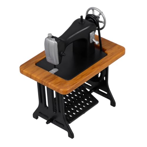 KICHOUSE Miniatur Nähmaschine Puppenhaus Nähmaschine Mini Puppenhaus Küchenzubehör Puppenhaus Wohnzimmermöbel Miniatur Nähpuppe DIY Puppenhausmöbel Schwarzes Abs von KICHOUSE