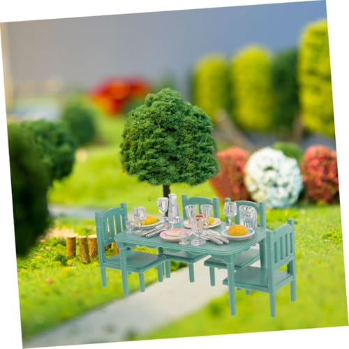 KICHOUSE Miniatur Puppenhaus Küchenzubehör Set mit Miniatur Stühlen und Tisch Realistische Küchenmöbel für Kreatives Rollenspiel und Kinderhandwerk Umfassendes Küchenmöbel Set für von KICHOUSE