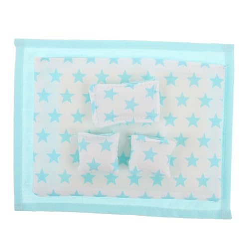 KICHOUSE Realistische 112 Puppenhaus Bettwäsche Weiche Mini Bett Blatt Set Kissen KICHOUSE Realistische 112 Puppenhaus Bettwäsche Weiche Mini Bett Blatt Set Kissen von KICHOUSE