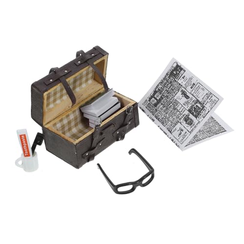 KICHOUSE Miniatur-Kofferset Fürs Puppenhaus Vintage-reisekoffer Aus Holz Mini- -gepäckzubehör Für Fantasievolles Spielen Von Jungen Und Mädchen von KICHOUSE